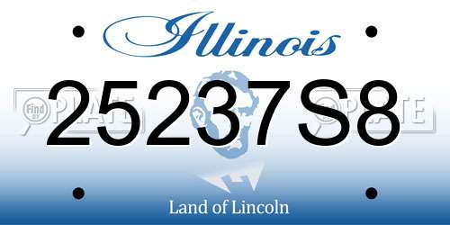 25237S8 Illinois License Plate