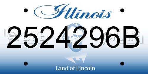 2524296B Illinois License Plate