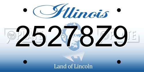 25278Z9 Illinois License Plate