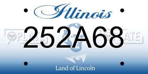 252A68 Illinois License Plate