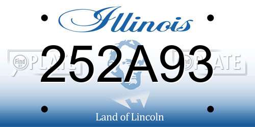 252A93 Illinois License Plate