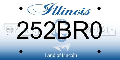 252BR0 Illinois License Plate
