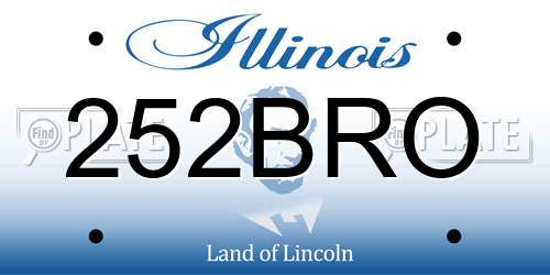 252BRO Illinois License Plate