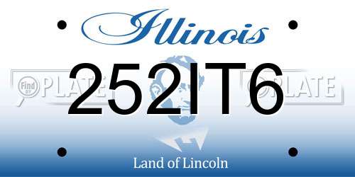 252IT6 Illinois License Plate