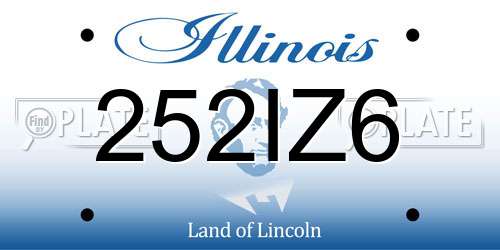 252IZ6 Illinois License Plate