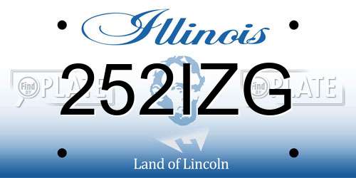 252IZG Illinois License Plate