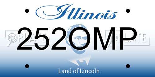 252OMP Illinois License Plate
