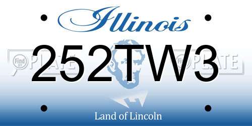 252TW3 Illinois License Plate