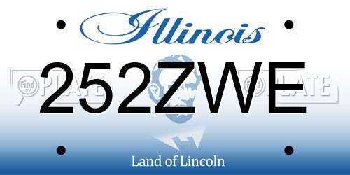 252ZWE Illinois License Plate