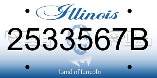2533567B Illinois License Plate