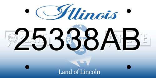 25338AB Illinois License Plate