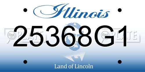 25368G1 Illinois License Plate
