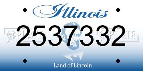 2537332 Illinois License Plate