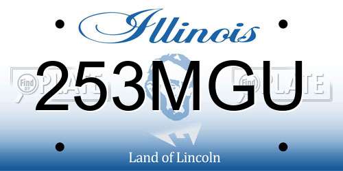 253MGU Illinois License Plate