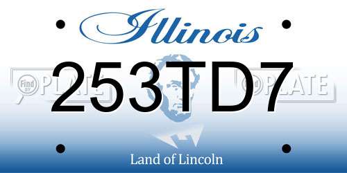 253TD7 Illinois License Plate