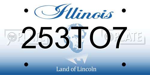 253TO7 Illinois License Plate