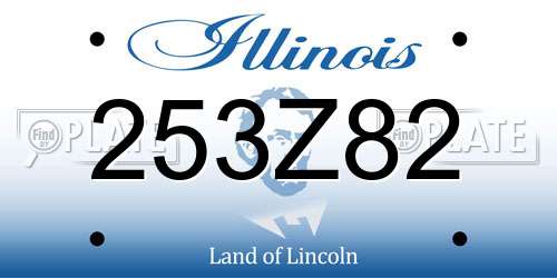 253Z82 Illinois License Plate