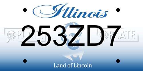 253ZD7 Illinois License Plate
