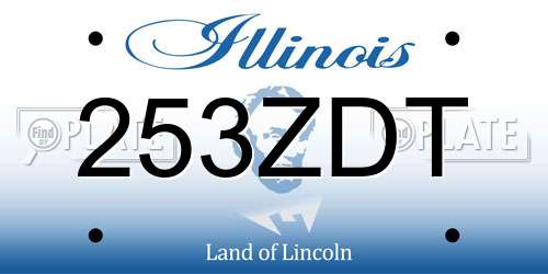 253ZDT Illinois License Plate