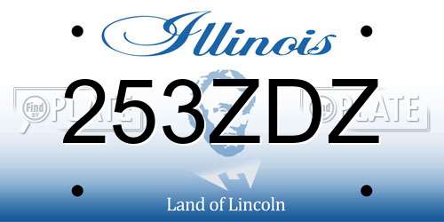 253ZDZ Illinois License Plate