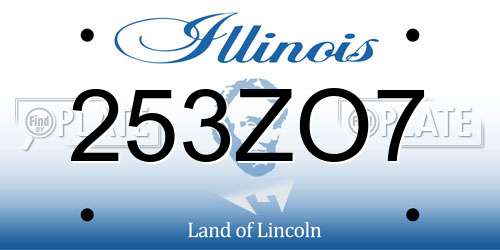 253ZO7 Illinois License Plate