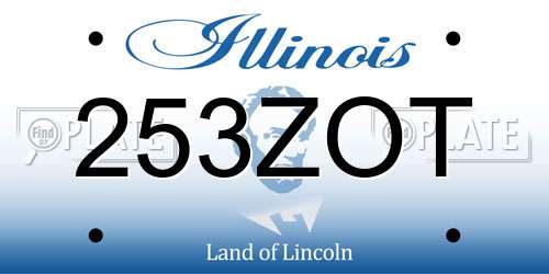 253ZOT Illinois License Plate