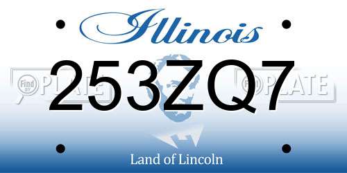 253ZQ7 Illinois License Plate