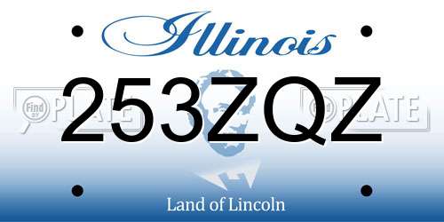 253ZQZ Illinois License Plate