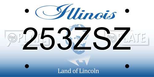 253ZSZ Illinois License Plate