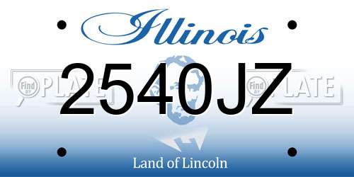 2540JZ Illinois License Plate
