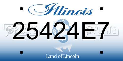 25424E7 Illinois License Plate