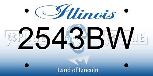 2543BW Illinois License Plate