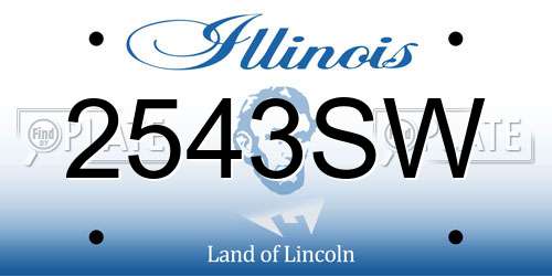 2543SW Illinois License Plate