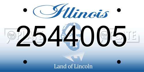 2544005 Illinois License Plate