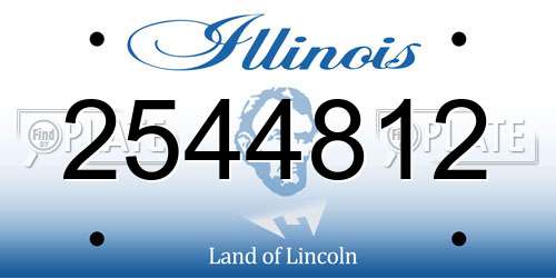 2544812 Illinois License Plate