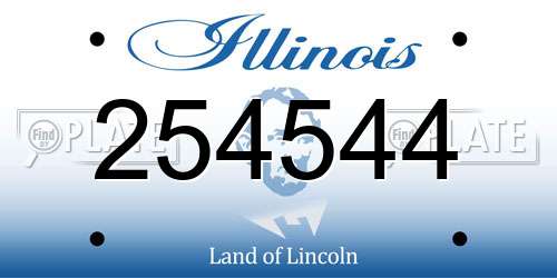 254544 Illinois License Plate