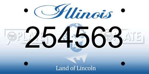 254563 Illinois License Plate