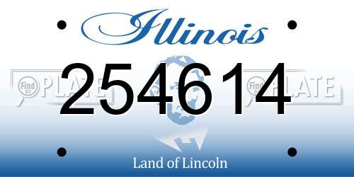 254614 Illinois License Plate