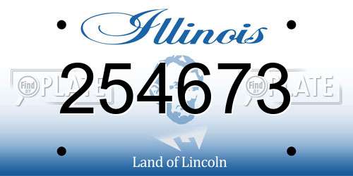254673 Illinois License Plate