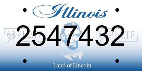 2547432 Illinois License Plate
