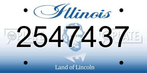 2547437 Illinois License Plate