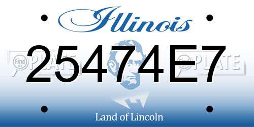 25474E7 Illinois License Plate