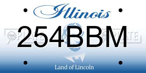 254BBM Illinois License Plate