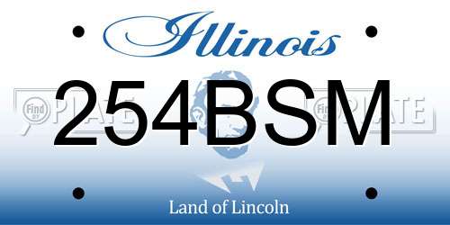 254BSM Illinois License Plate