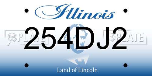 254DJ2 Illinois License Plate
