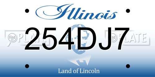 254DJ7 Illinois License Plate