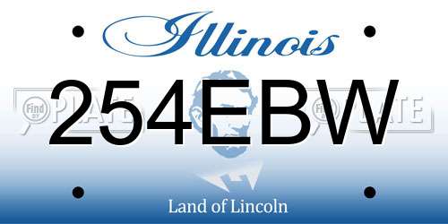 254EBW Illinois License Plate