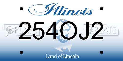 254OJ2 Illinois License Plate