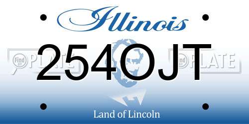 254OJT Illinois License Plate