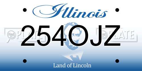 254OJZ Illinois License Plate
